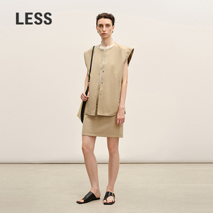 直筒半身裙2Q4D16270 LESS2026夏新进口全棉简约短款 商场同款