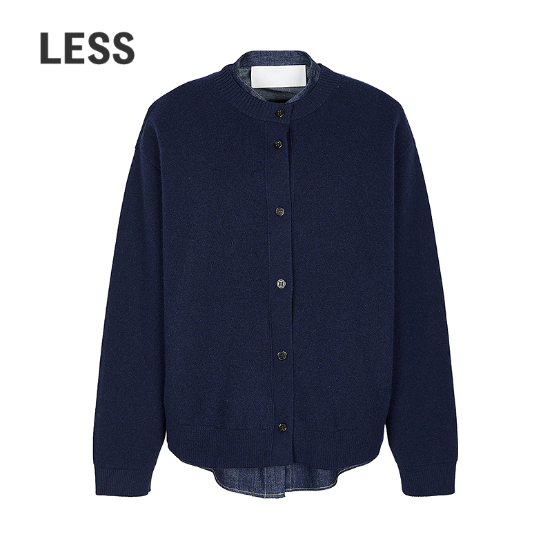 LESS假两件针织开衫含山羊