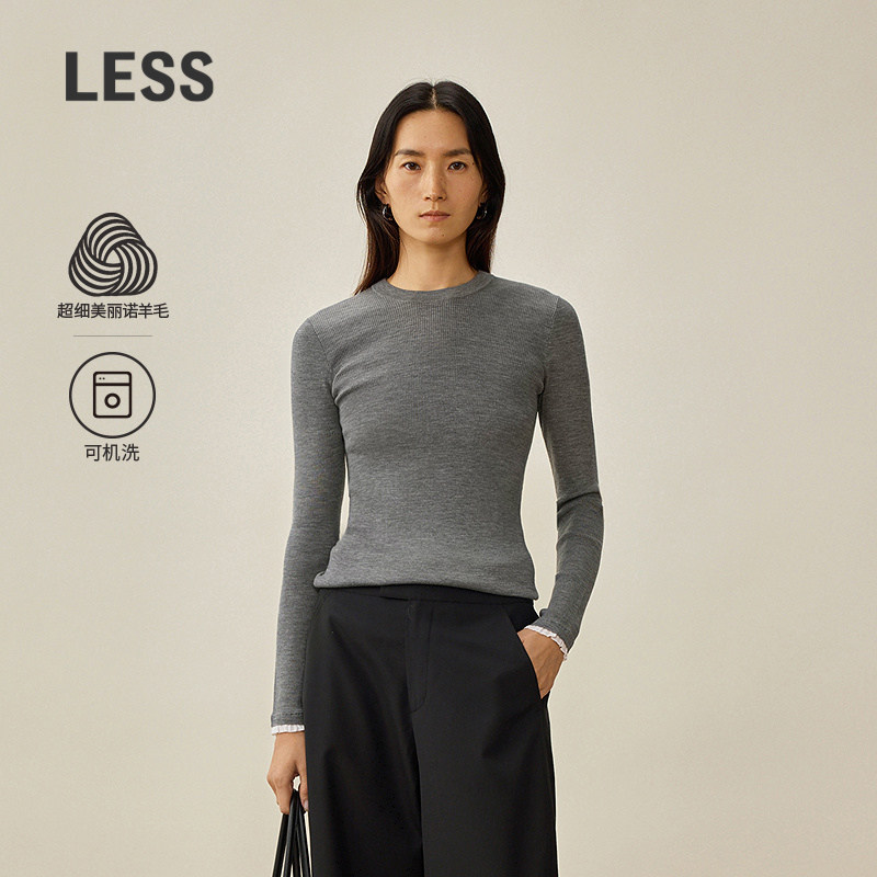 【商场同款|可机洗美丽诺】LESS2026冬新修身套头针织衫2Q0314730