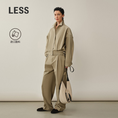 LESS进口全棉休闲工装直筒裤