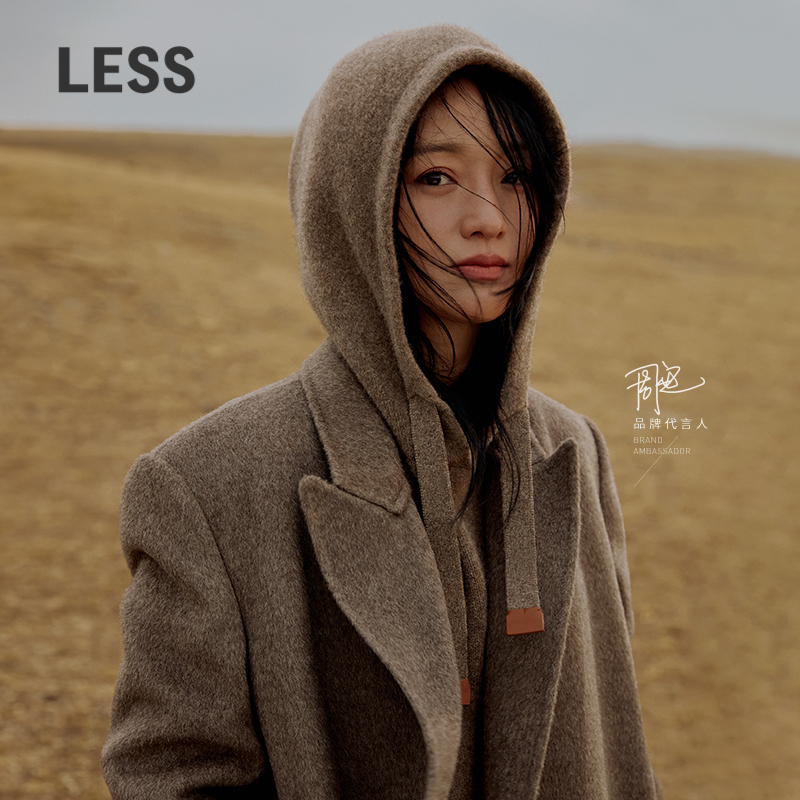 【0压系列】LESS休闲下摆松紧毛衫女连帽牦牛绒针织衫女2OA311900