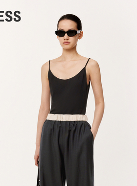 LESS春细肩带松弛慵懒风居家全棉纯色圆领内搭吊带背心2O3012990