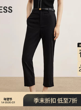 【商场同款】LESS2025年秋新款通勤修身直筒休闲九分裤2P7E15420