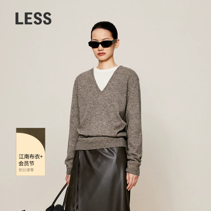 【0压系列】LESS亲肤套头针织衫女秋冬简约气质V领毛衣2O03