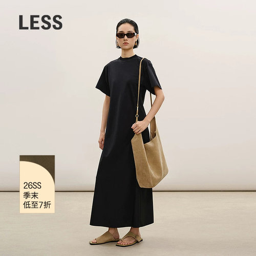 LESS丝羊毛短袖连衣裙