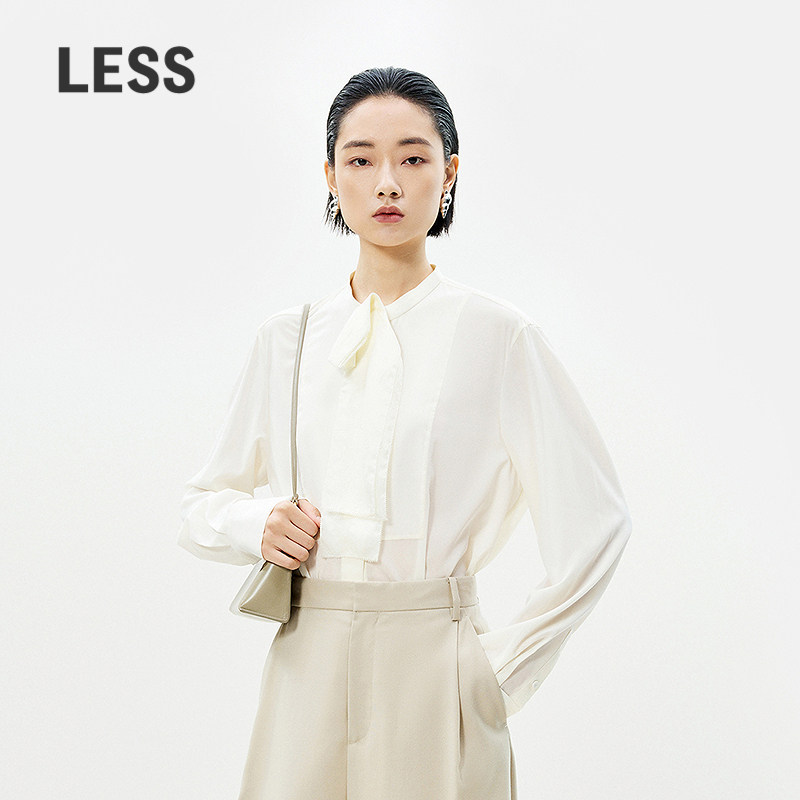 LESS蝴蝶结系带衬衫女图片