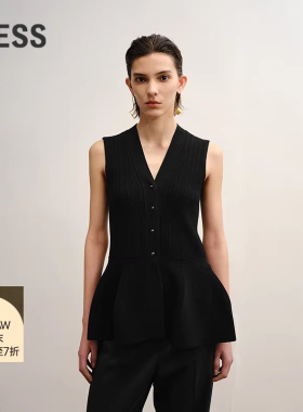 【商场同款】LESS2025年秋新款修身V领气质针织背心开衫2P7317020