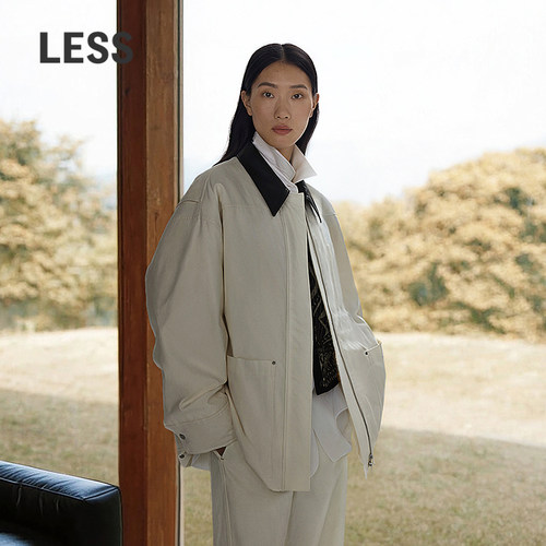 LESS巴恩风轻薄白鸭绒羽绒服