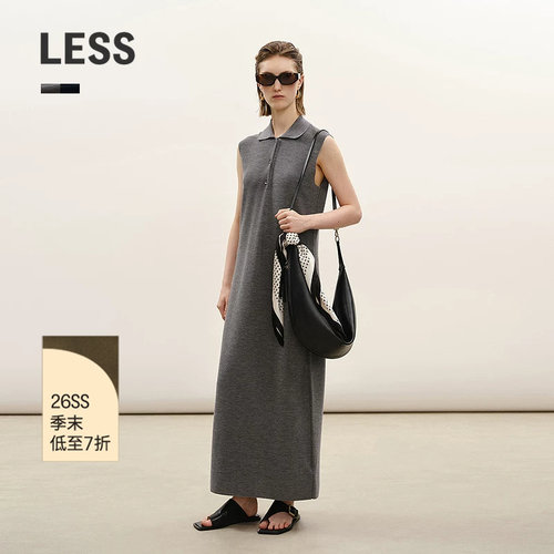 LESS无袖翻领修身连衣裙
