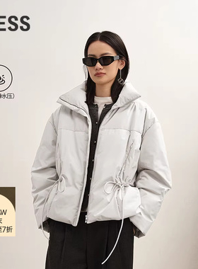 【商场同款】LESS2025冬新款防水短款抽绳白鸭绒羽绒服2P0C17550