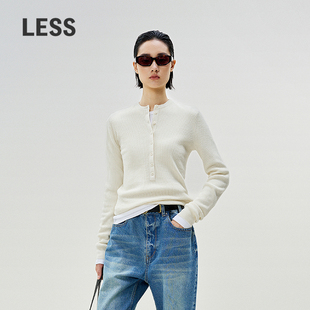 0压系列 针织衫 LESS春内搭时尚 通勤绵羊毛修身 女2P1310950 毛衫