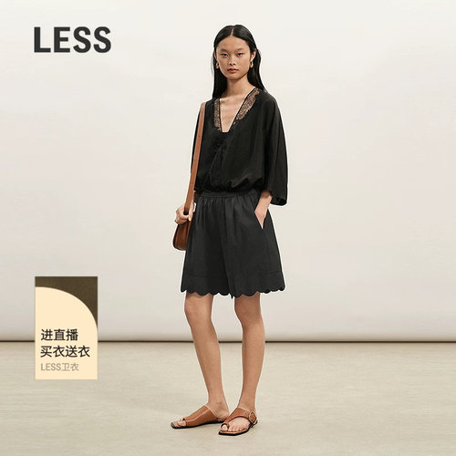 LESS全棉宽松直筒短裤