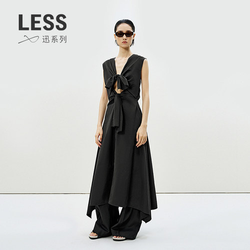LESS夏两穿无袖连衣裙匹马棉