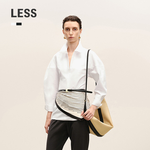 【商场同款】LESS2026春新款全棉收腰通勤气质纯色衬衫2Q2216850