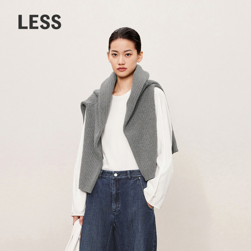 LESS春秋圆领宽松衬衣女时尚干练休闲套头长袖套头衬衫2O9213090