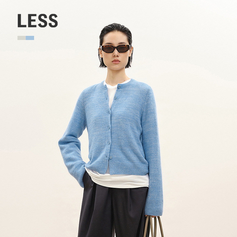 【商场同款】LESS2026春新款丝羊绒混色短款开襟针织衫2Q2