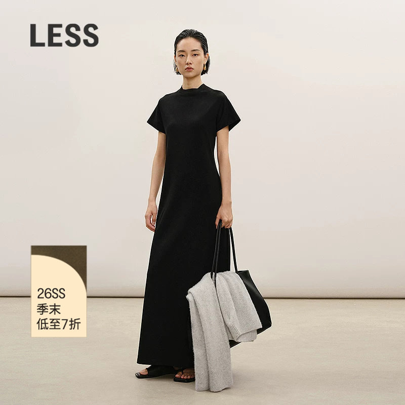 LESS通勤修身短袖连衣裙图片