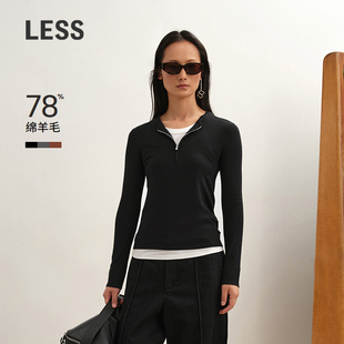 商场同款 针织衫 0压系列 半拉链修身 2P0315110 LESS2025冬新款