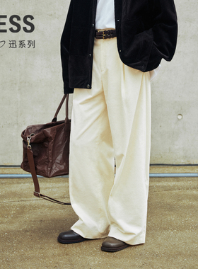 【迅系列】LESS春秋灯芯绒裤女日系高腰宽松阔腿休闲裤2O8E11650