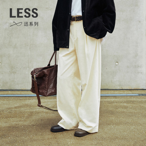 【迅系列】LESS春秋灯芯绒裤女日系高腰宽松阔腿休闲裤2O8E11650
