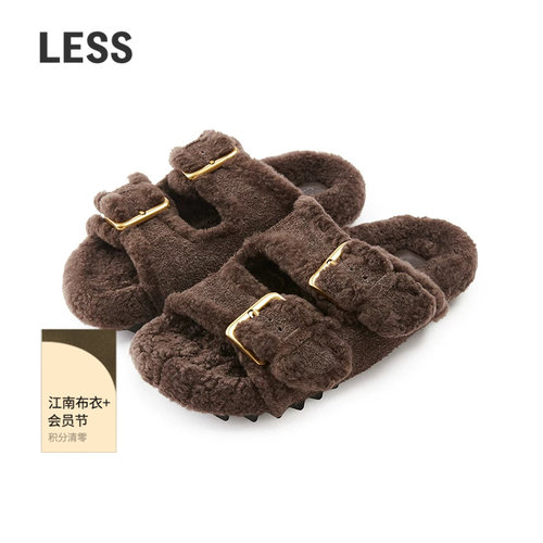 LESS一脚蹬单鞋休闲毛毛拖鞋