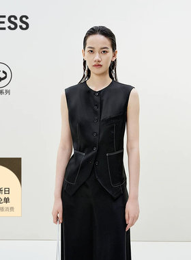 LESS休闲无袖圆领高智感马甲