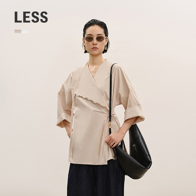 【商场同款/精工系列】LESS2026春新款新中式斜门襟衬衫2Q