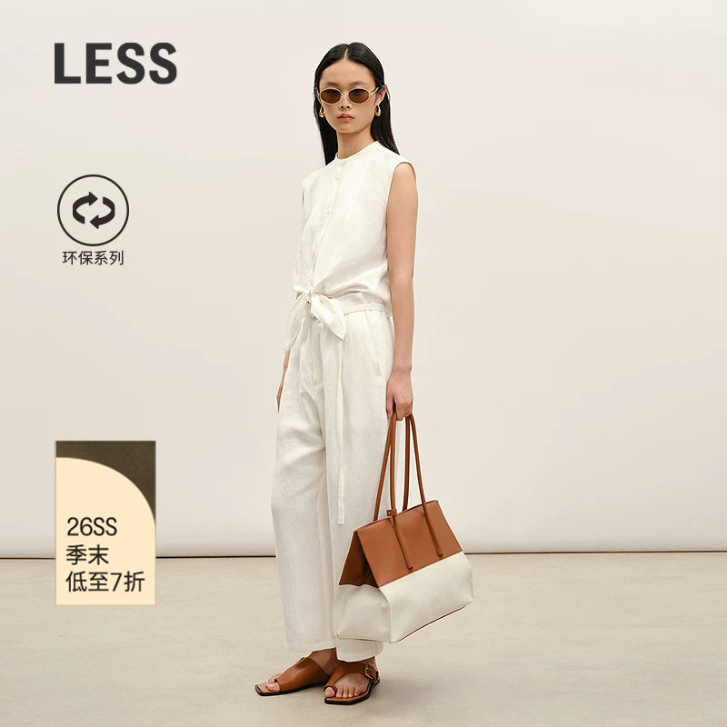 【商场同款/0压系列】LESS2026夏新环保亚麻九分休闲裤2Q6E14450