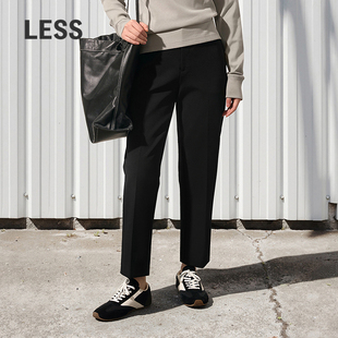 九分烟管裤 LESS春通勤简约锥形西装 舒适时尚 女修身 女2P1E12810 裤