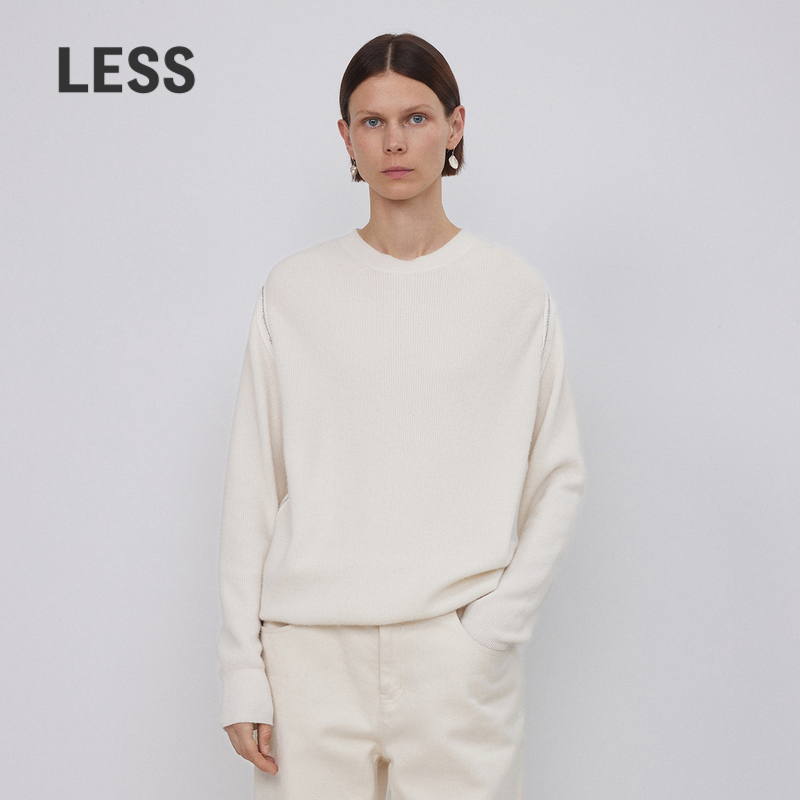 【0压系列】LESS冬季绵羊毛针织衫女简约休闲套头毛衫2NA312460