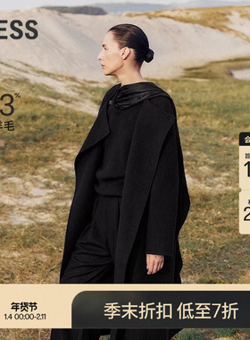 【商场同款/0压系列】LESS2025冬新款插肩袖双面呢大衣2P0815930
