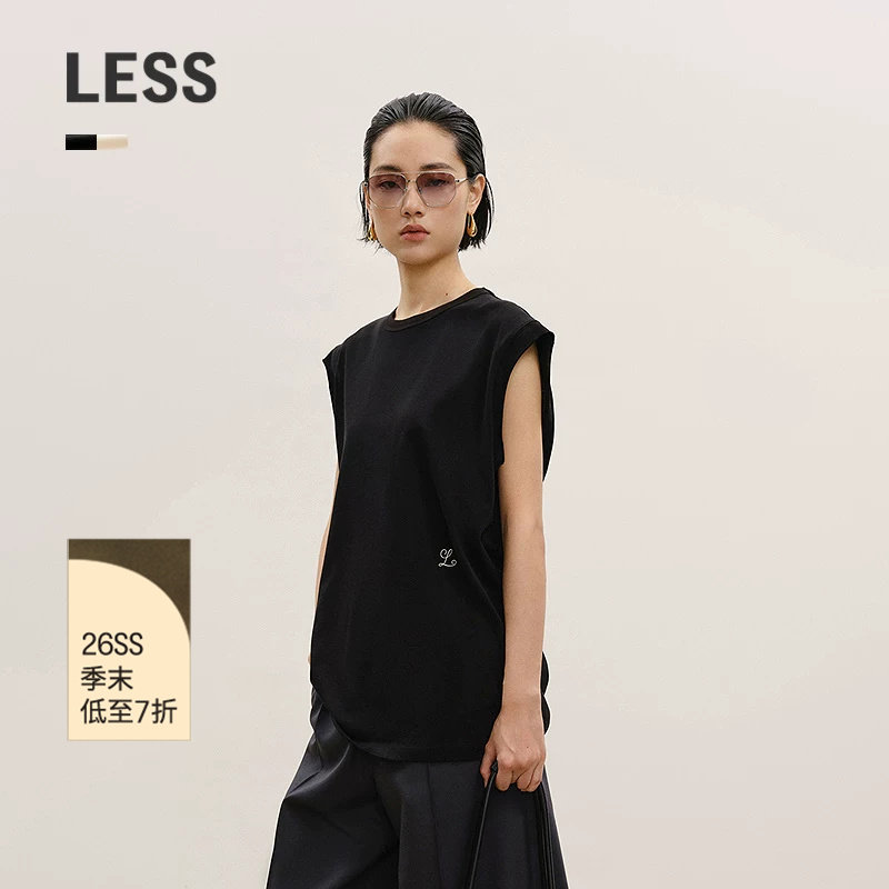 LESS圆领无袖T恤含桑蚕丝图片