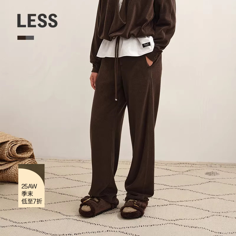 【商场同款/0压系列】LESS2025冬新款休闲直筒香蕉卫裤2P0E14640,女装/女士精品,休闲裤,淘宝优惠券,粉丝福利购,淘宝优惠卷