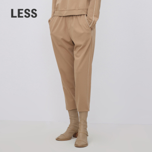 LESS春秋修身 2N8E11610 锥形休闲通勤利落九分铅笔裤