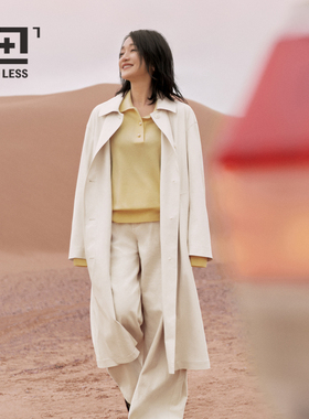 【周迅同款】LESS春秋时尚仿皮风衣女简约宽松中长外套2N9912680