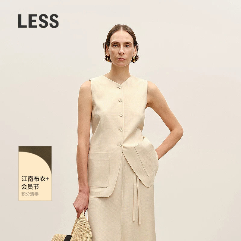 【商场同款/精工系列】LESS2026夏新混纺X型V领无袖马甲2