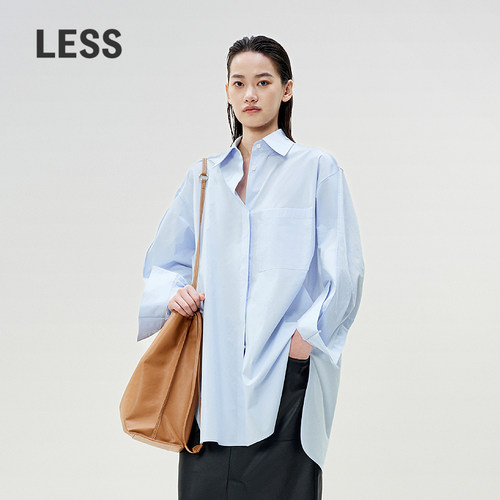 LESS职场通勤oversize纯色衬衫