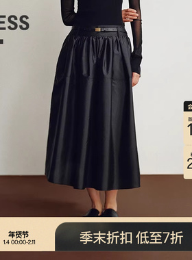 【商场同款】LESS2025年秋新款宽松休闲复古中长款腰裙2P8D16720