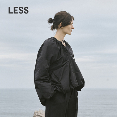 LESS休闲系带无领棉衣外套