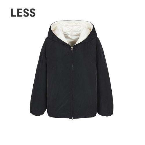 【商场同款】LESS2026年冬新款宽松连帽长袖短款羽绒服2Q0C14690