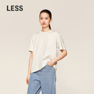 圆领棉质光影设计感短袖 合作款 T恤上衣2O8112760 LESSx辛瑶瑶