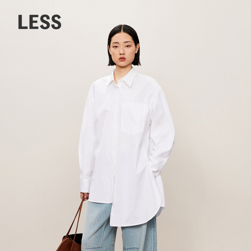 LESS男友风衬衫女春秋通勤不规则图片