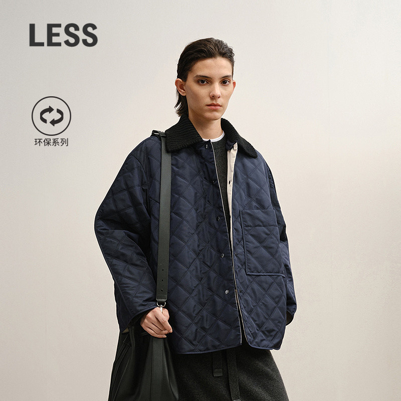 LESS环保撞色巴恩风休闲棉衣图片