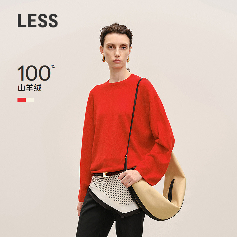 【商场同款/CNY系列】LESS2026春新款红色套头羊绒衫女2