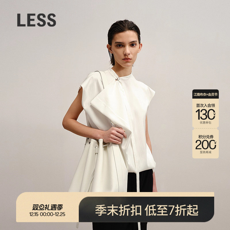 【商场同款】LESS2025年秋新款设计感无袖衬衫含桑蚕丝2P7217360