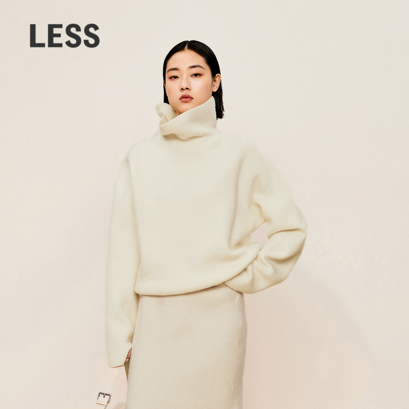 LESS绵羊毛高领毛衣套头针织