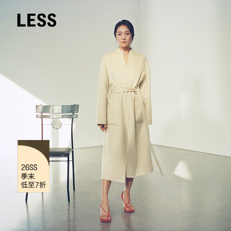 【商场同款】LESS2026春新款宽松气质丝羊绒双面呢大衣2Q1