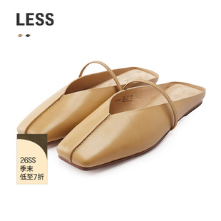 【商场同款】LESS2026春新款时尚通勤方头牛皮革便鞋女3Q3M10050