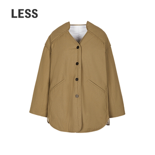 复古中长款 LESS2025冬新款 白鸭绒羽绒服女2PAC16910 商场同款