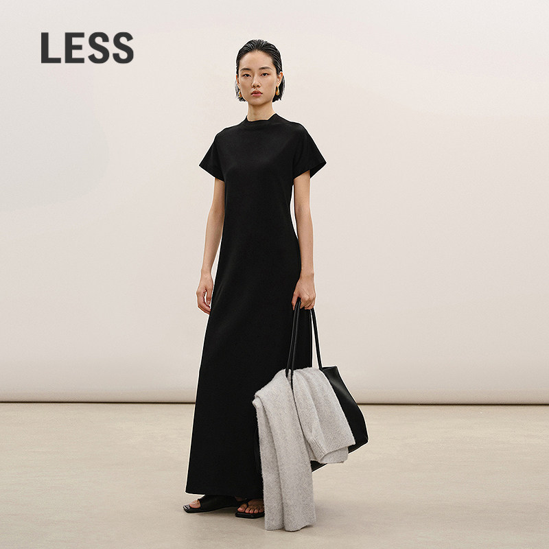【商场同款】LESS2026春新气质长裙通勤修身短袖连衣裙2Q3